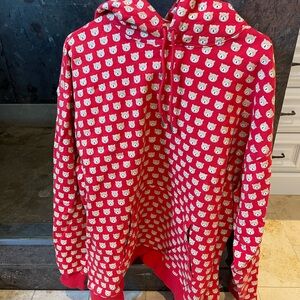 Teddy Fresh Red Hoodie with Bear Pattern